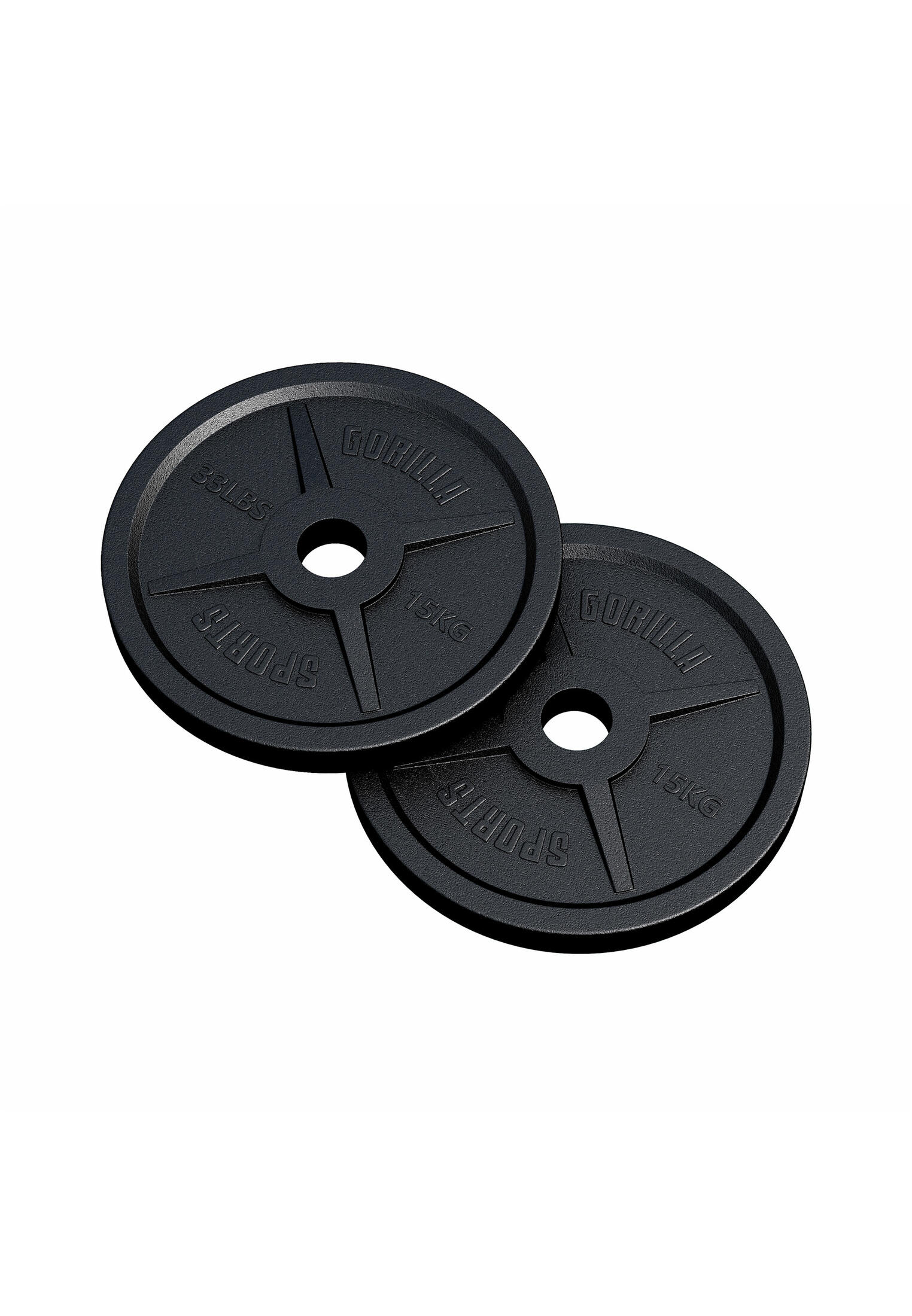 GORILLA SPORTS Halterschijven Set - Bundel - 30 kg (2 x 15 kg) - Gietijzer -