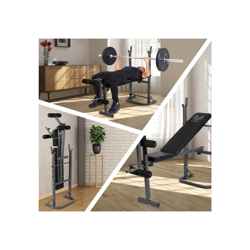 Gyronetics Halterbank - Fitnessbank - Met Leg Curl - Belastbaar tot 160 kg -