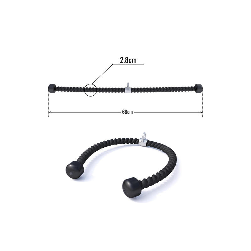 GORILLA SPORTS ® Corde de traction en nylon de 68 cm avec anneau
