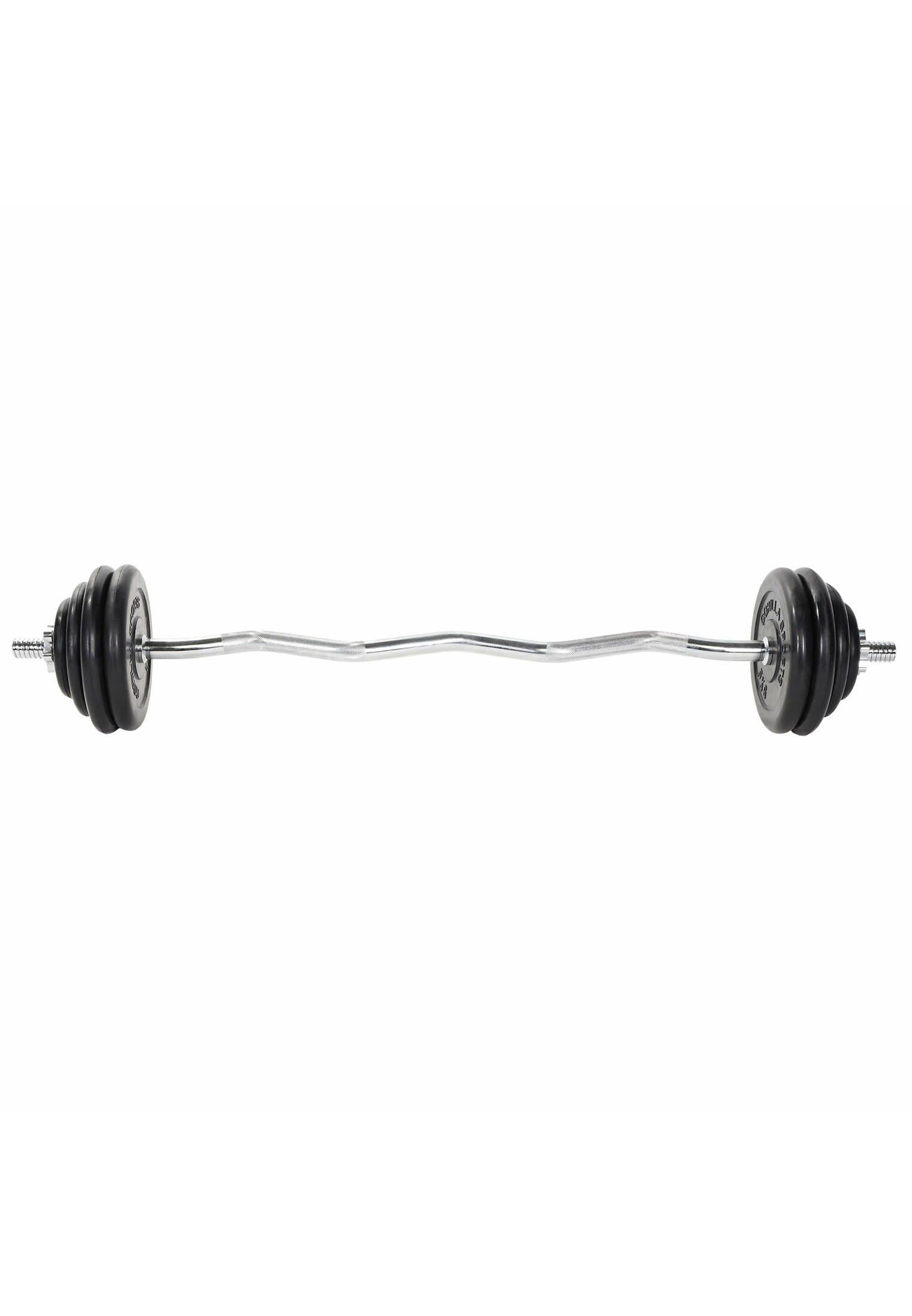 KIT HALTÈRE 35KG AVEC BARRE CURL + DISQUES CAOUTCHOUC | MUSCULATION 2/7