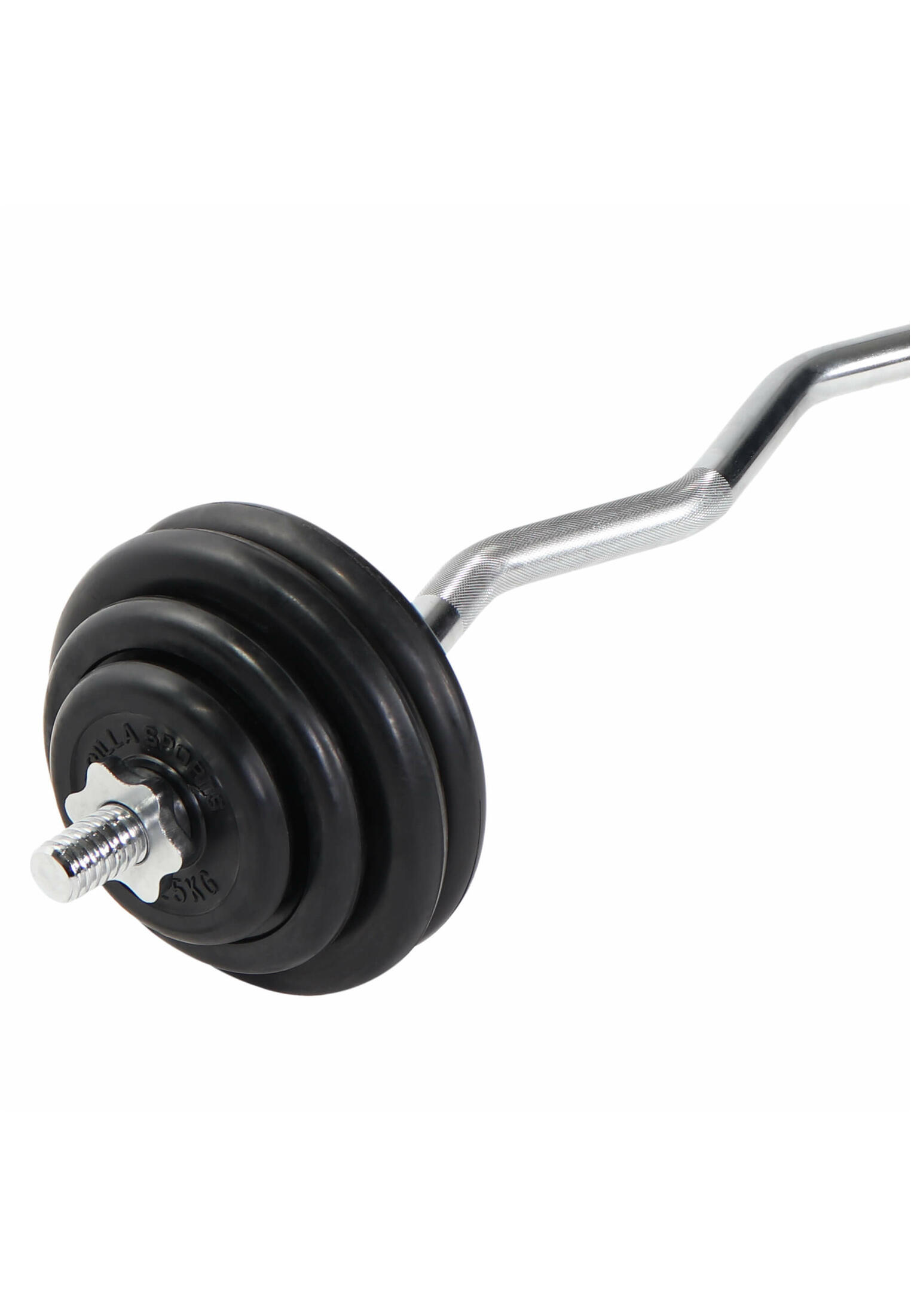 KIT HALTÈRE 35KG AVEC BARRE CURL + DISQUES CAOUTCHOUC | MUSCULATION 4/7