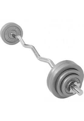 Ez-curlset 35 kg - gietijzer - halter met gewichten- 30 mm
