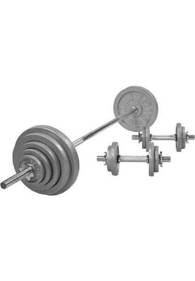 Halterset 100 kg - gietijzer - halters met gewichten - schroefsluiting 30 mm