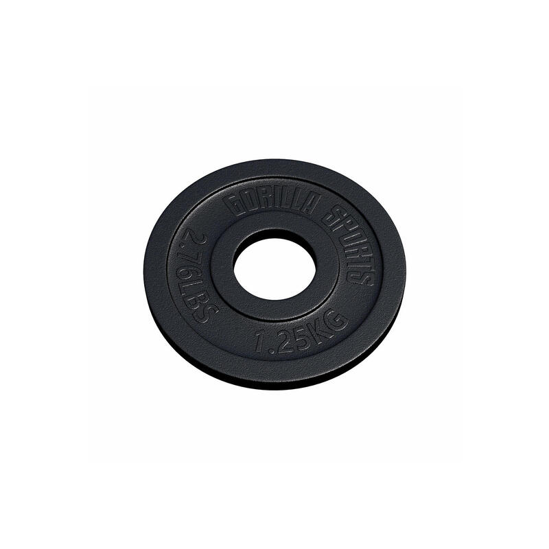 Disc Olimpic din fontă 50/51 mm Negru de 1,25kg