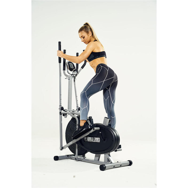 GORILLA SPORTS VÉLO ELLIPTIQUE GRIS CROSSTRAINER | FITNESS ET CARDIO