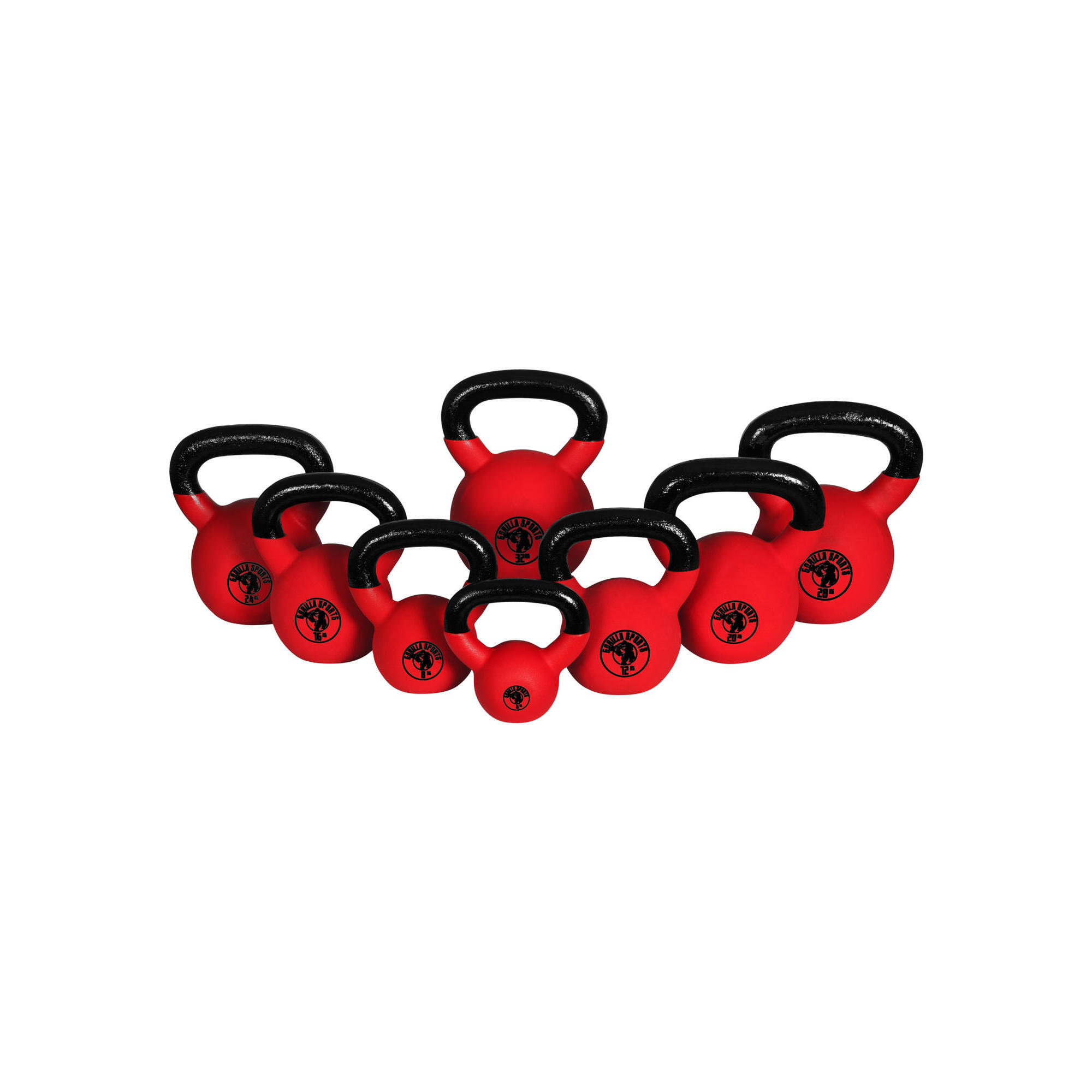 Kettlebell fundido com revestimento de vinil 2 kg - 32 kg