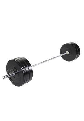 Olympische halterset 140 kg - gewichten met halterstang - bumper plates - 50 mm