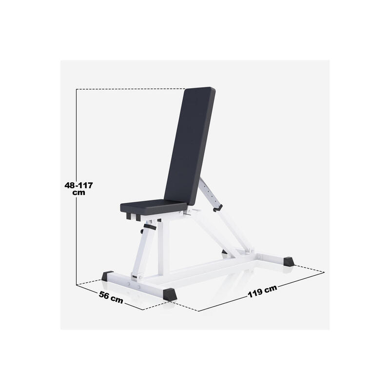 BANC DE MUSCULATION MULTIPOSITIONS | MUSCULATION | NOIR OU BLANC