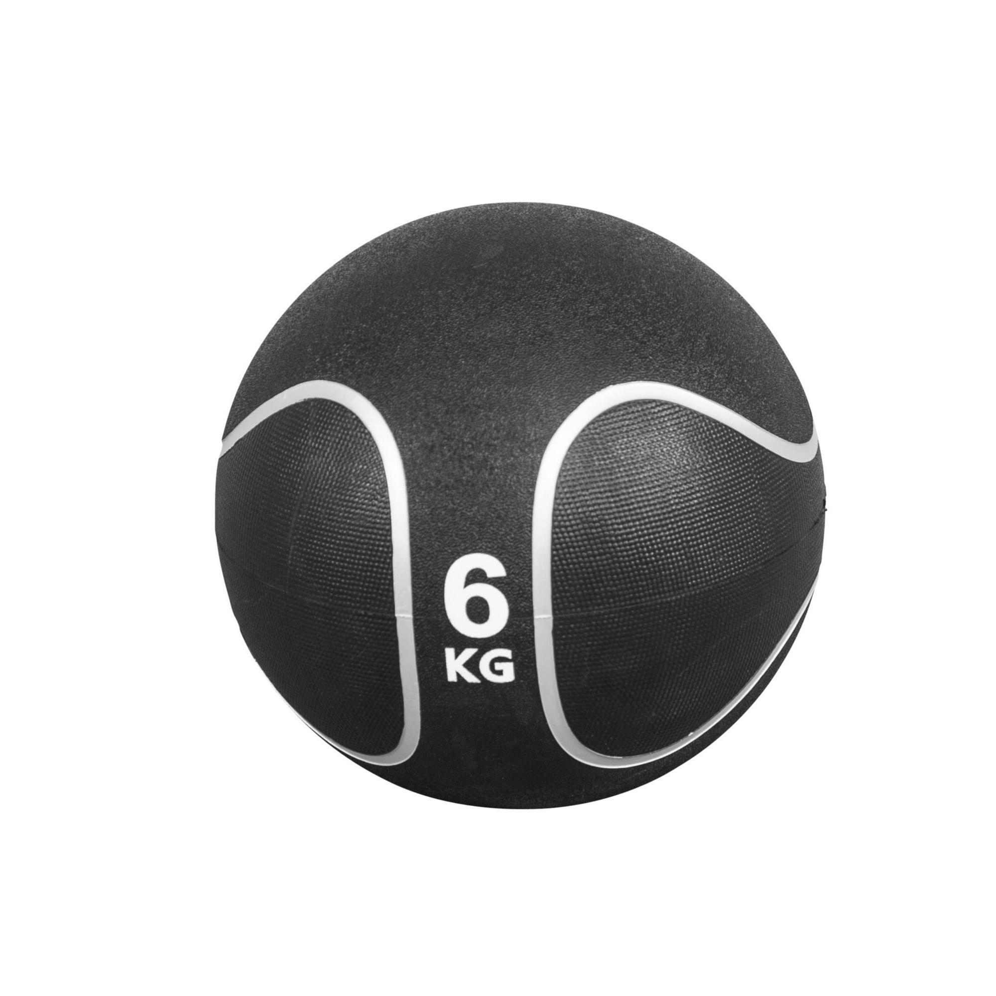 Gorilla Sports - Medecine Ball Caoutchouc Noir Et Gris | Musculation | Au Choix De 1kg À 10kg - Médecine Ball - Gris|noir - 6 Kg - Decathlon