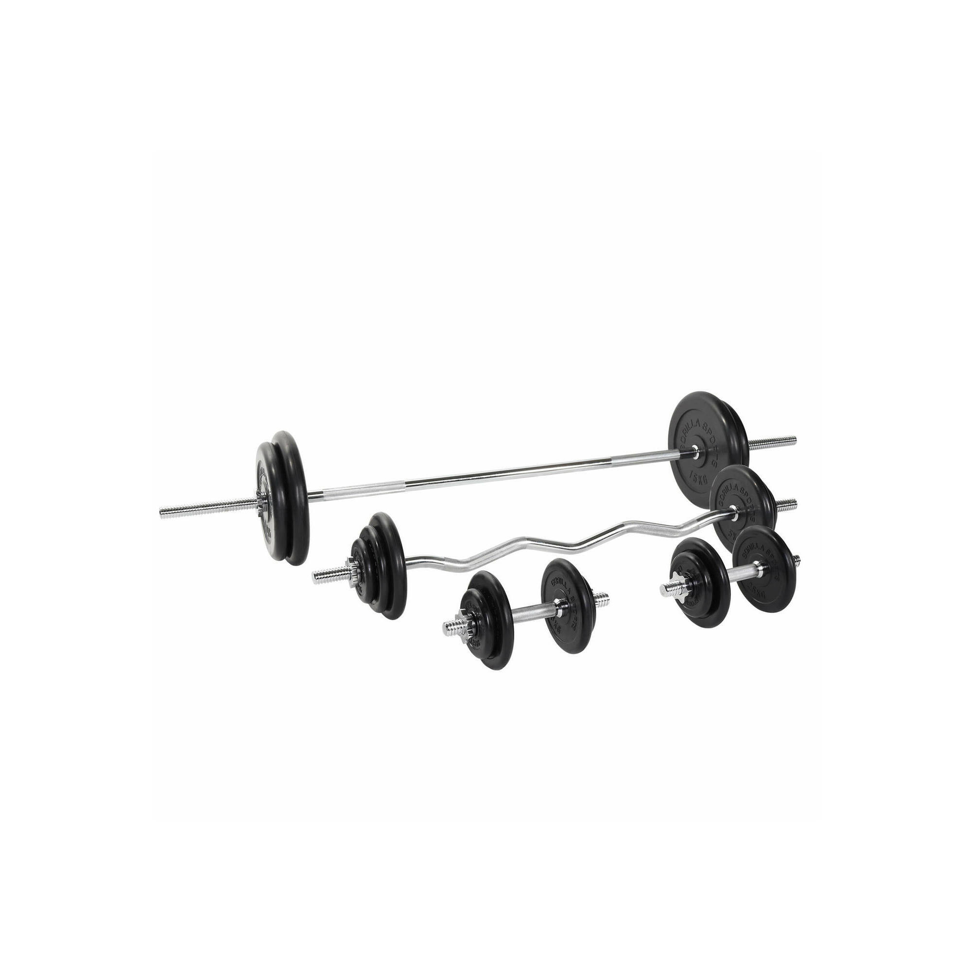 Conjunto de halteres de borracha completo 108 kg