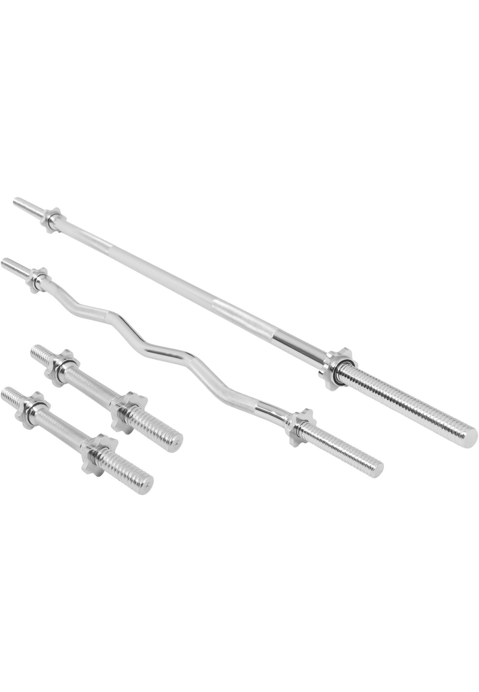 SET D'HALTÈRES COMPLET 105,5KG | DISQUES FONTE CAOUTCHOUC + BARRES | MUSCULATION 4/5