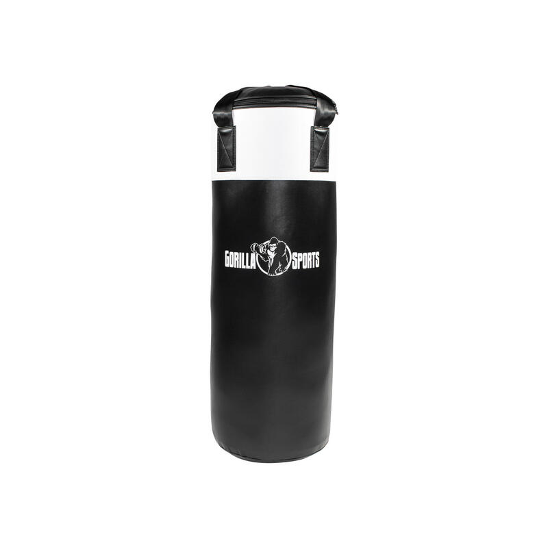 Sac de box Gorilla Sports, alb-negru, 18 kg