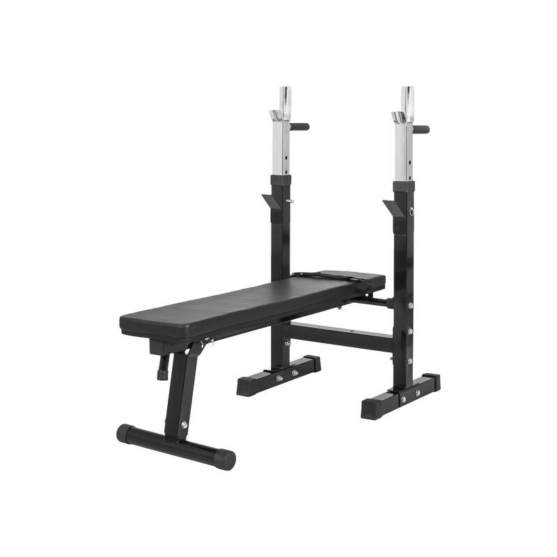 BANC DE MUSCULATION NOIR CLASSIQUE AVEC SET D'HALTERES COMPLET 97,5 KG | MUSCULA