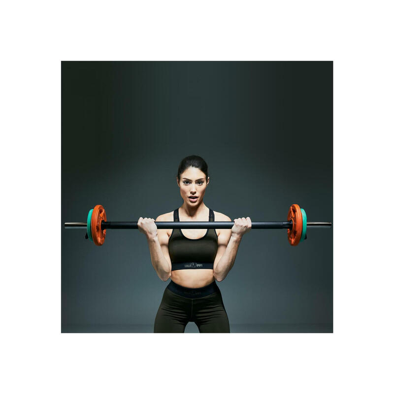 Set body pump cu discuri din fier cauciucat