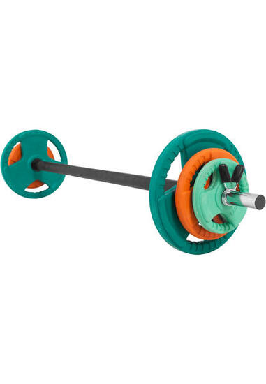Aerobic Halterset 19,3 kg - Gripper Gietijzer - Halterstang Met 6 Gewichten
