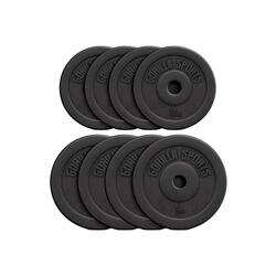 Kit Discos Musculación Gorilla Sports Negro Plástico 4x5Kg 4x2,5Kg