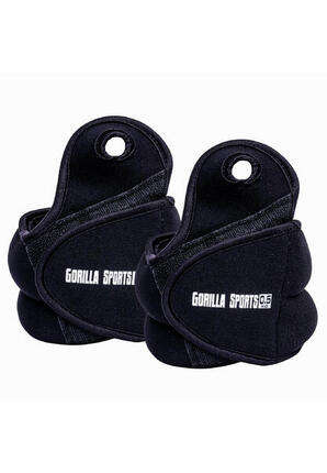 PAIRE DE BANDES LESTÉES NOIR AVEC LOGO | FITNESS | POIDS AU CHOIX DE 1KG À 4KG