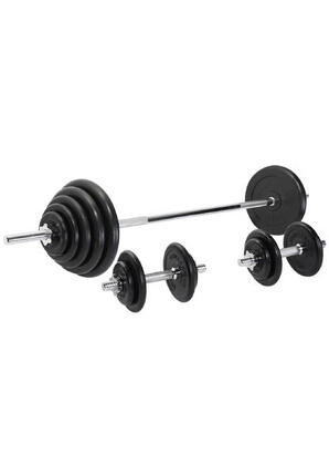 Set d’haltères longs en caoutchouc de 100 kg