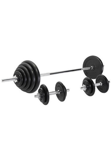 Set d’haltères longs en caoutchouc de 100 kg
