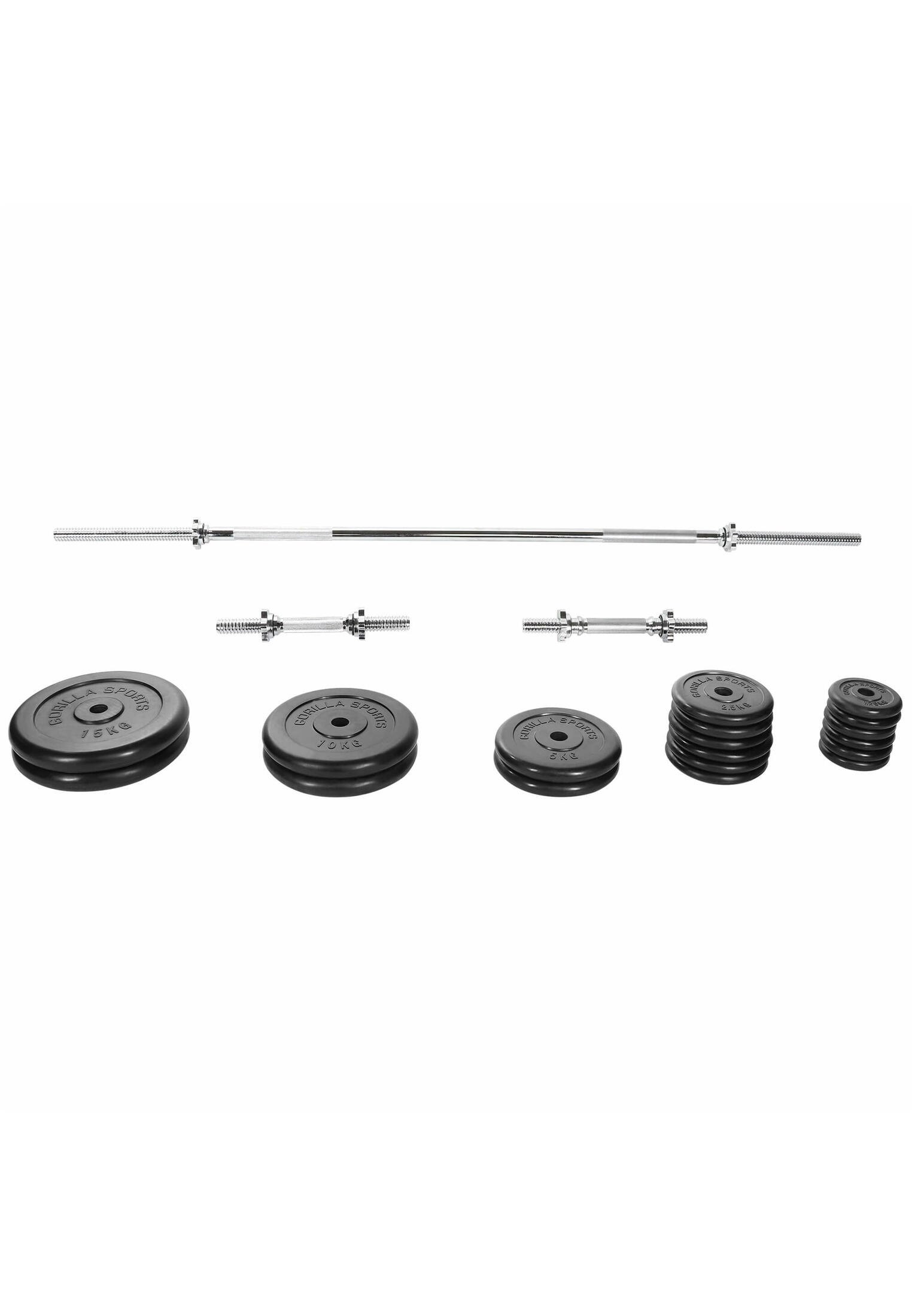 Set d’haltères longs en caoutchouc de 100 kg 3/5