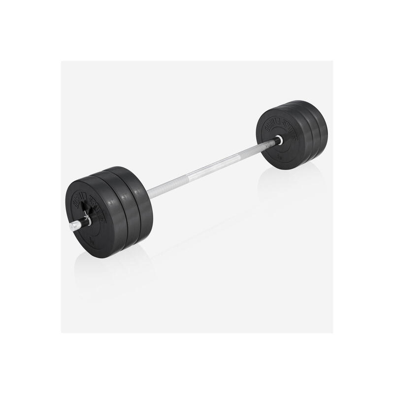 Banco Musculación con Kit Pesas 38 Kg Gorilla Sports Negro