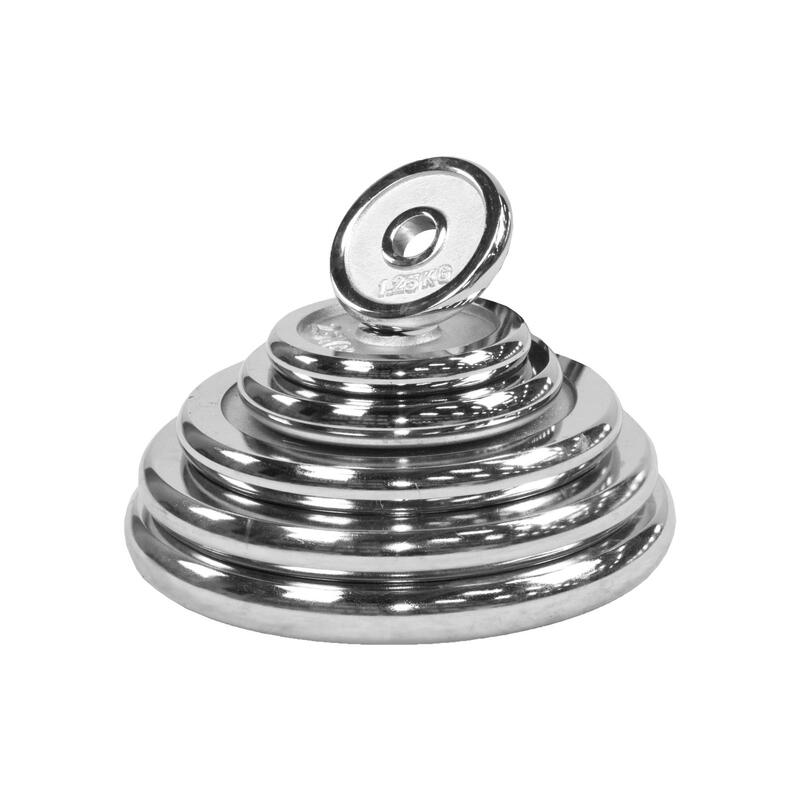SET D'HALTÈRES CHROME 97,5KG | BARRES 170CM + 2 X 35CM| MUSCULATION 4