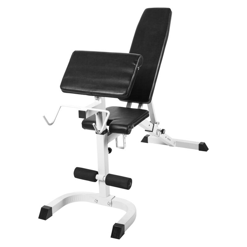 Banco ajustable inclinable/declinable Gorilla Sports con Preacher Curl