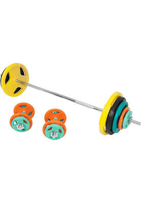 Halterset 100 kg - gripper gietijzer rubber coating - schroefsluiting