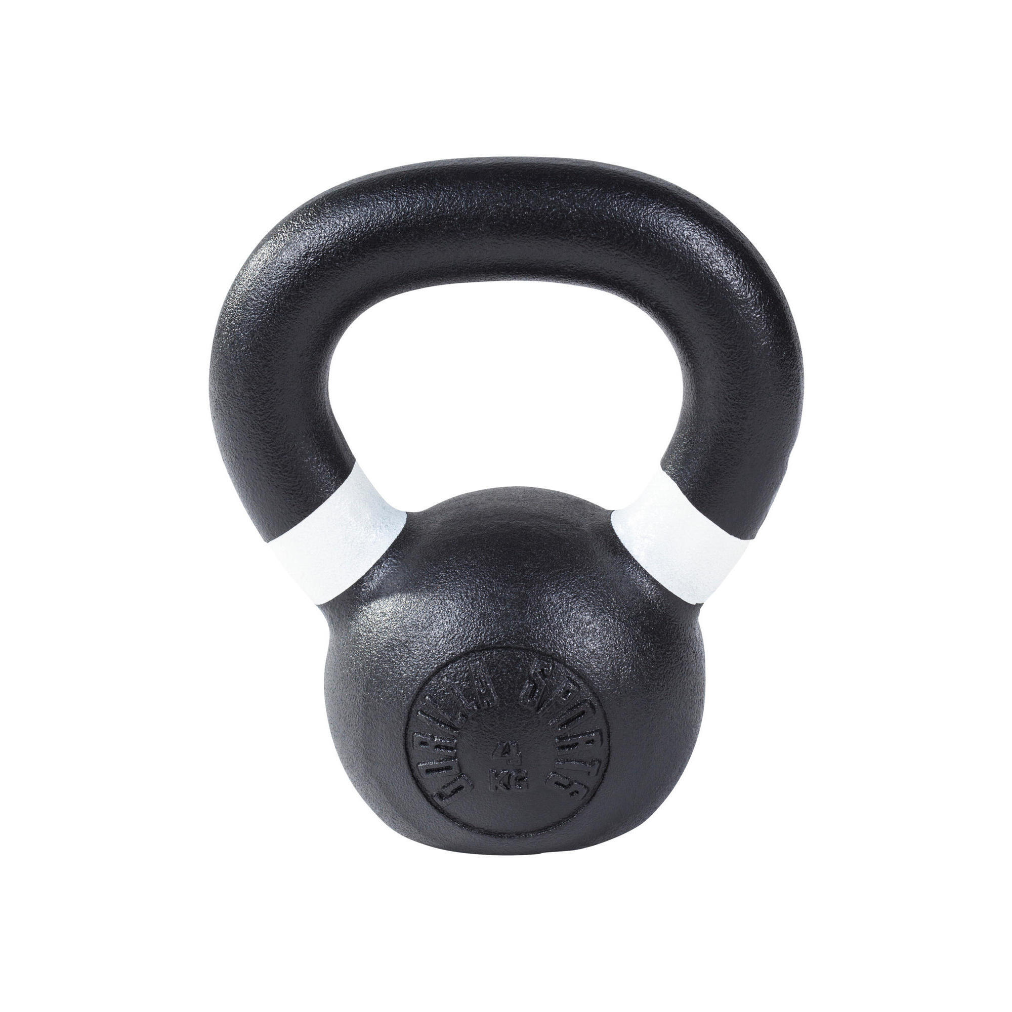 Gorilla Sports - Kettlebell Fonte Noir Et Couleur | Musculation | Poids Au Choix De 4kg À 32kg - Kettlebell - Blanc - 4 Kg - Decathlon
