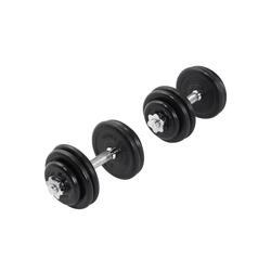 KIT HALTÈRES COURT DE 30 KG AVEC DISQUES REVÊTEMENT CAOUTCHOUC | MUSCULATION