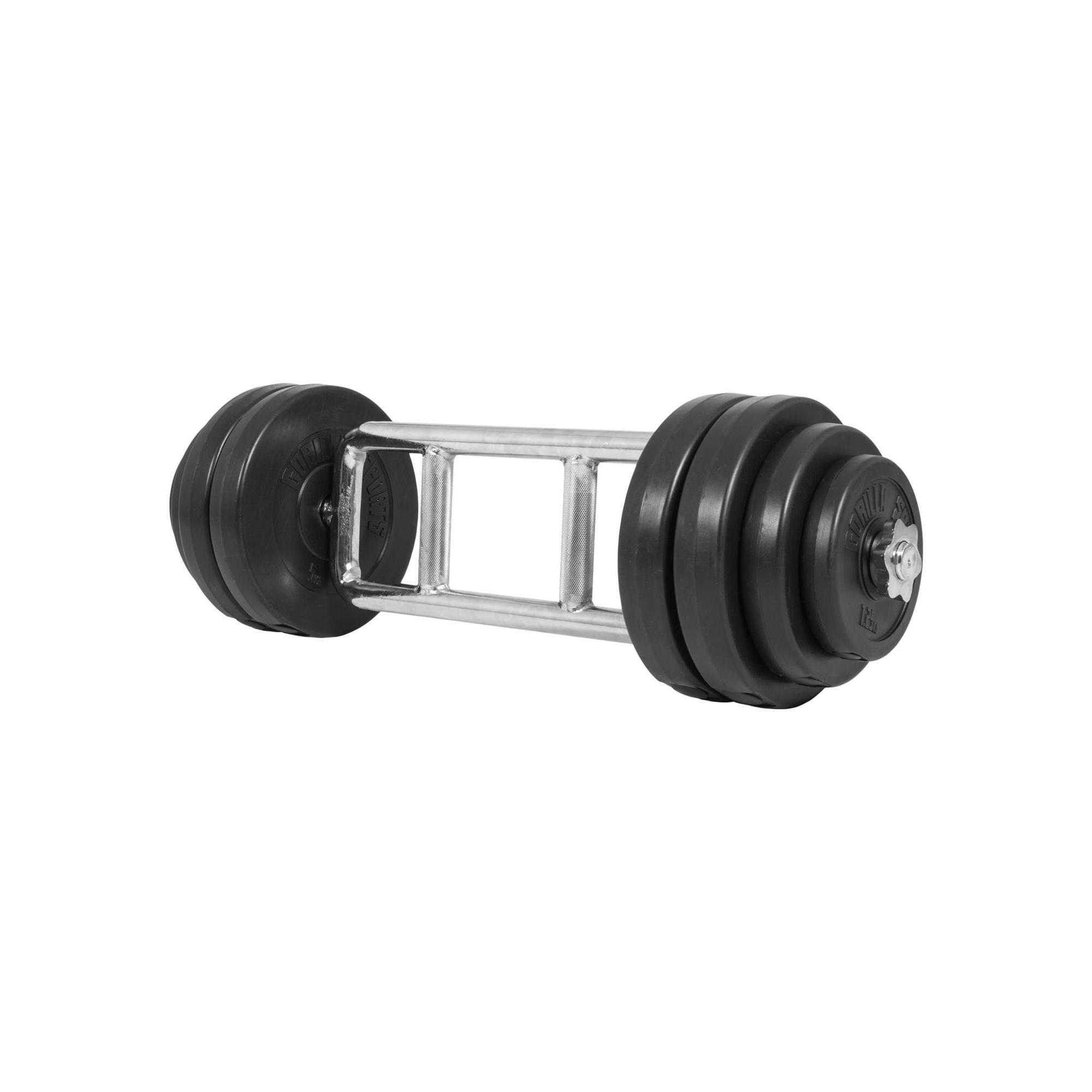 Gorilla Sports - Set Pour Triceps Avec Disques Plastique 35 Kg | Musculation - Kit Haltères - Noir - 30-40 Kg - Decathlon