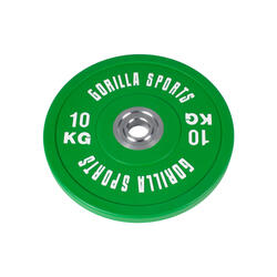 Disco Pesas Bumper Gorilla Sports Verde Diámetro 51 mm