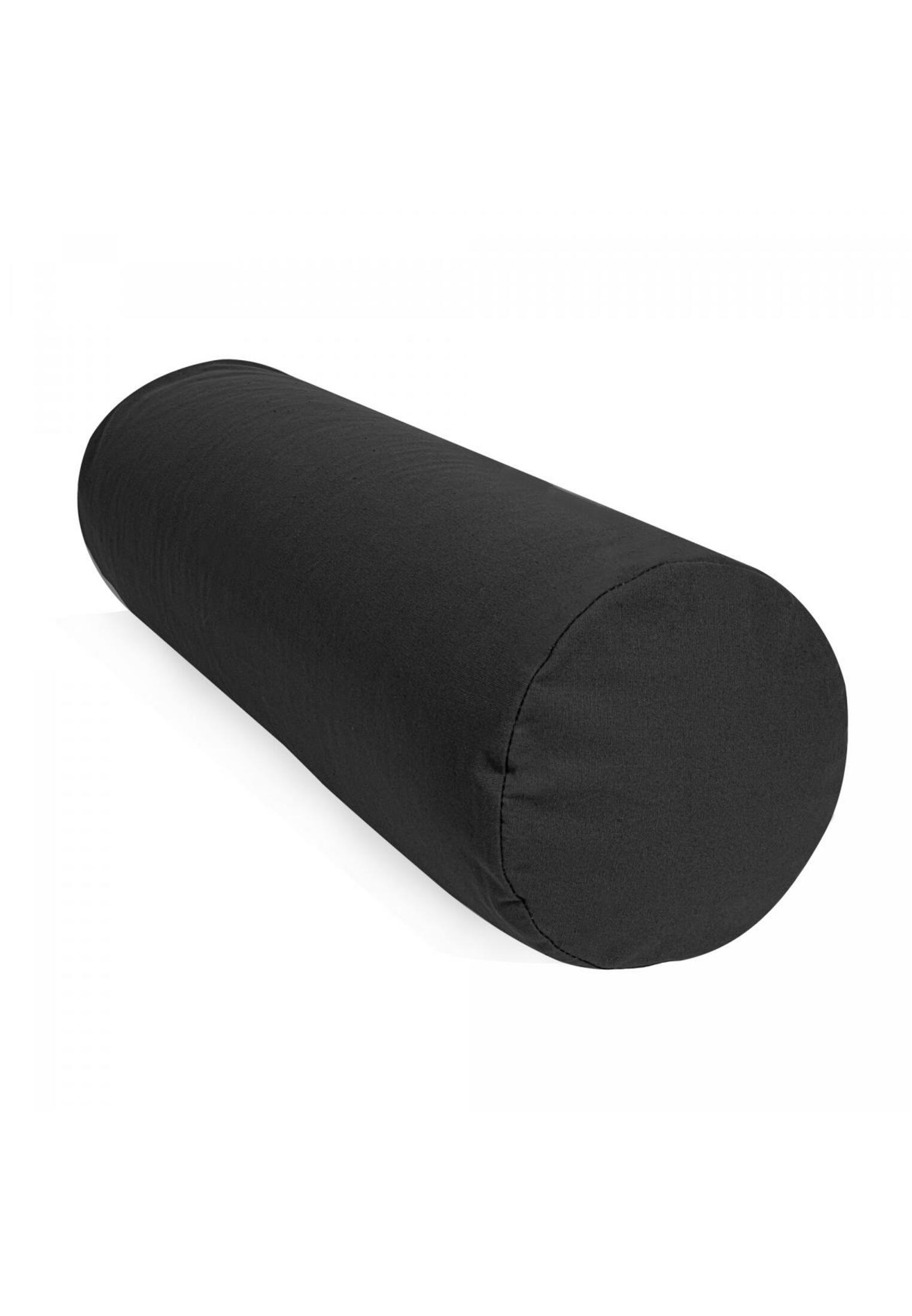 Yoga Bolster - Zwart - 65 x 20 cm - Yoga kussen - Rond 2/7