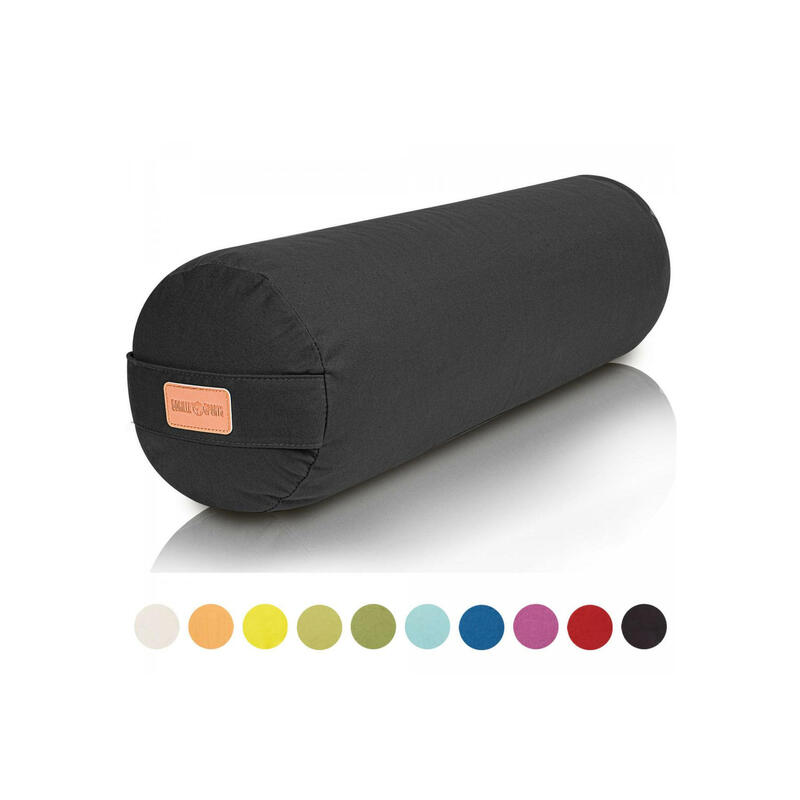 Yoga Bolster Zwart 65 x 20 cm Yoga kussen Rond GORILLA SPORTS