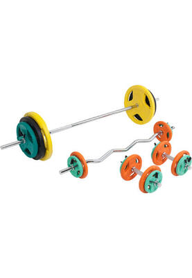 Halterset 108 kg - halters met gewichten - gripper gietijzer - rubber coating -