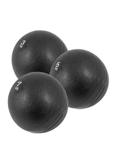 LOT 3 SLAM BALL CAOUTCHOUC | MUSCULATION | POIDS TOTAL 15KG