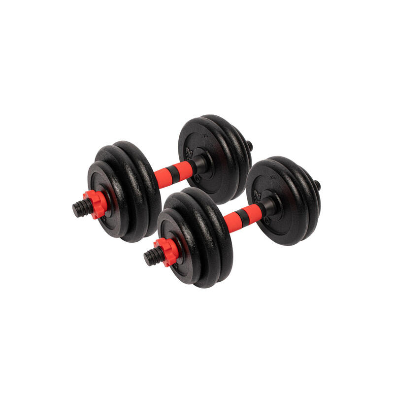 Dumbellset 25 kg - 2 x 12.5 kg - Gietijzer - 25 mm