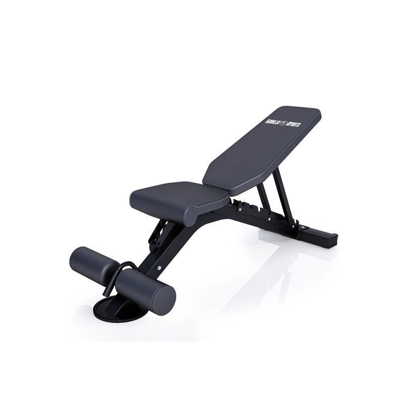 BANC INCLINÉ/DÉCLINÉ AVEC ROUES | HUIT POSITIONS | MUSCULATION ET ABDOMINAUX