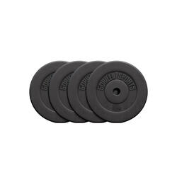 Discos Musculación Pesas Gorilla Sports Negro Plástico  4x7,5 Kg