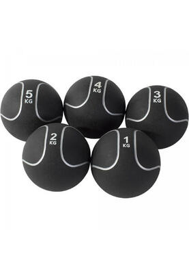 Medicineballen set - 15 kg - 1, 2, 3, 4 & 5 kg - zilver / zwart