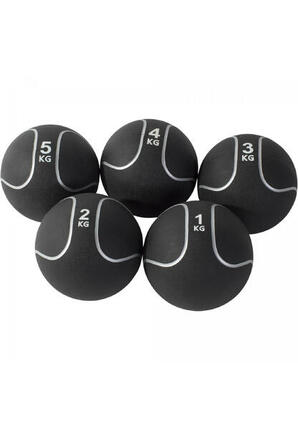 LOT 5 MEDECINE BALL NOIR ET GRIS | MUSCULATION | DE 1KG À 5KG