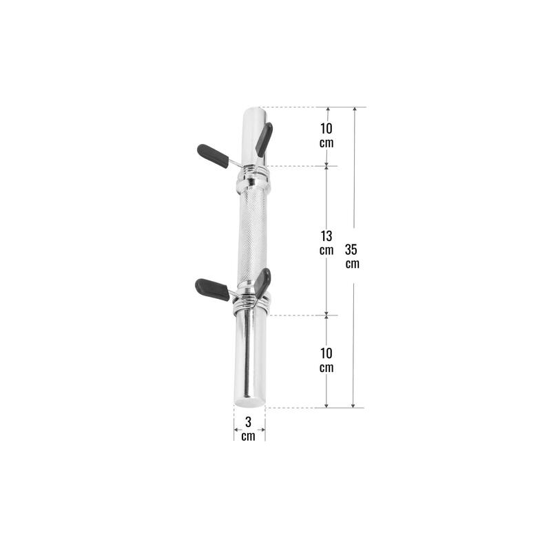 Bara de gantera Argintiu 35 cm cu cleme,  30 mm