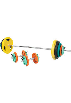 Halterset 100 kg - Halters met Gewichten - Gripper Gietijzer - Rubber Coating -