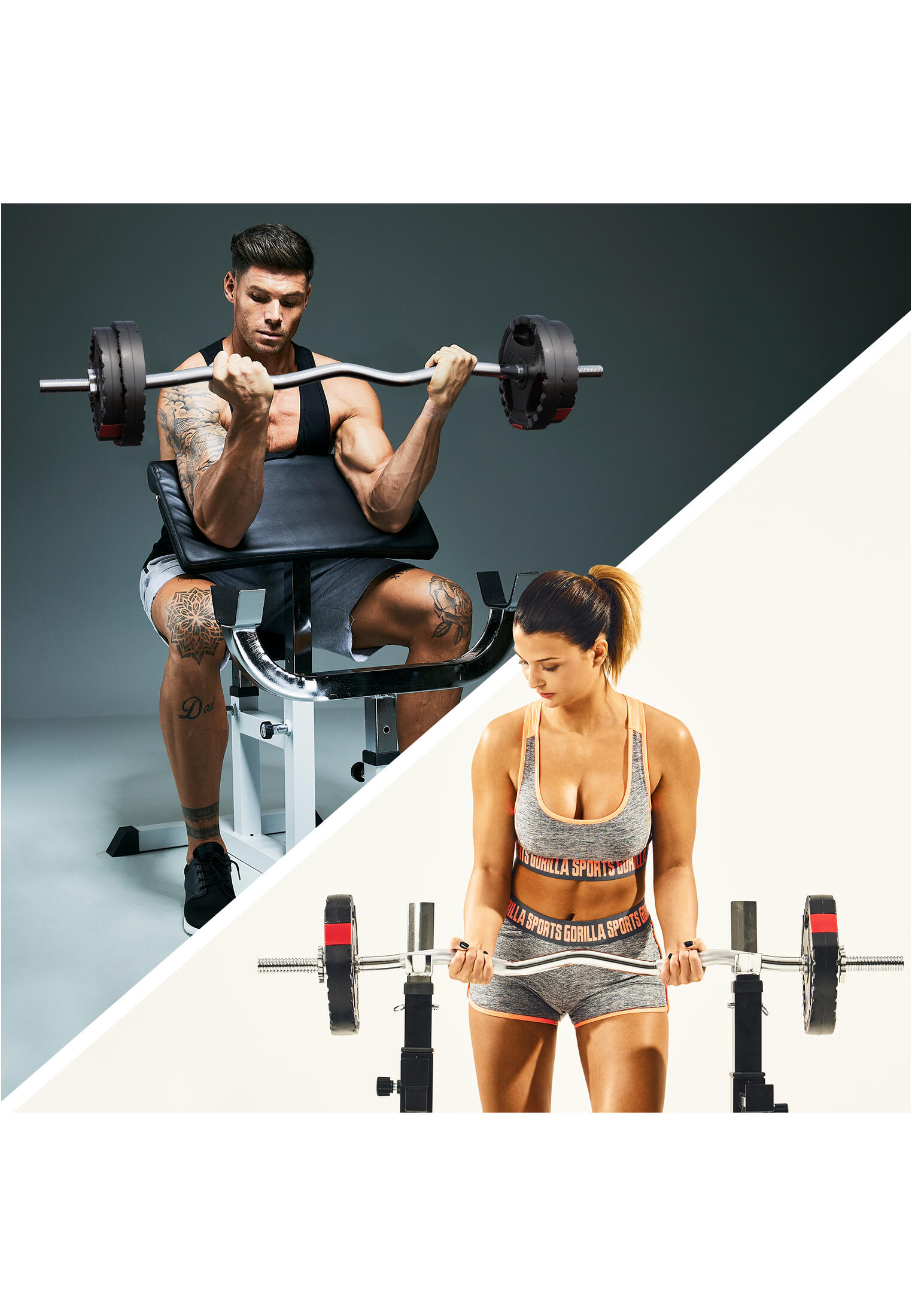 Gorilla Sports Nakládací činkový set, 25 kg 3/4