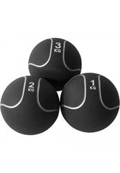 LOT 3 MEDECINE BALL NOIR ET GRIS | MUSCULATION | 1KG, 2KG ET 3KG