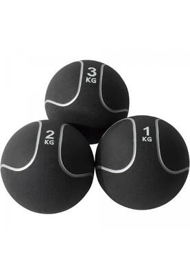 Medicineballen set - 6 kg - 1, 2 & 3 kg - zwart/zilver