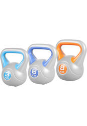 KETTLBELLS REVETEMENT EN PLASTIQUE | FITNESS ET MUSCULATION | LOT DE 3,6 ET 8KG