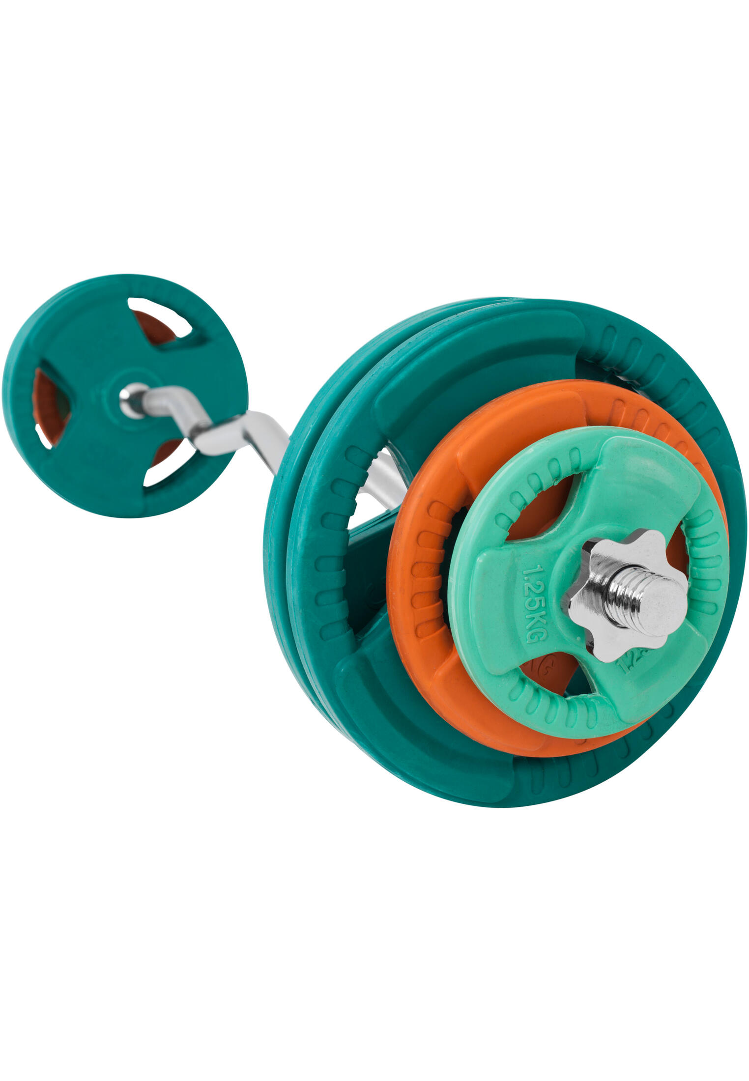 KIT 35KG AVEC POIDS EN CAOUTCHOUC GRIP ET BARRE CURL | DIAMETRE 30/31MM | MUSCUL 5/6