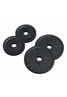 Halterschijven 30 kg - 2x5+2x10 kg - gietijzer - zwart - 50 mm -