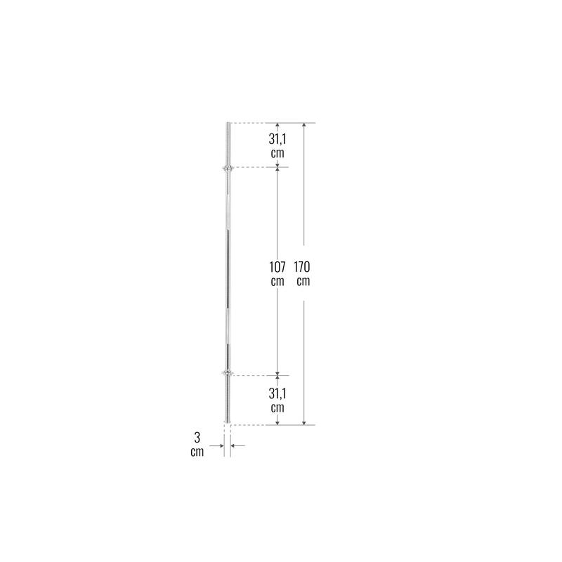 BARRE LONGUE 170CM | DIAMETRE 30MM| MUSCULATION | 2 ÉTOILES DE SERRAGE